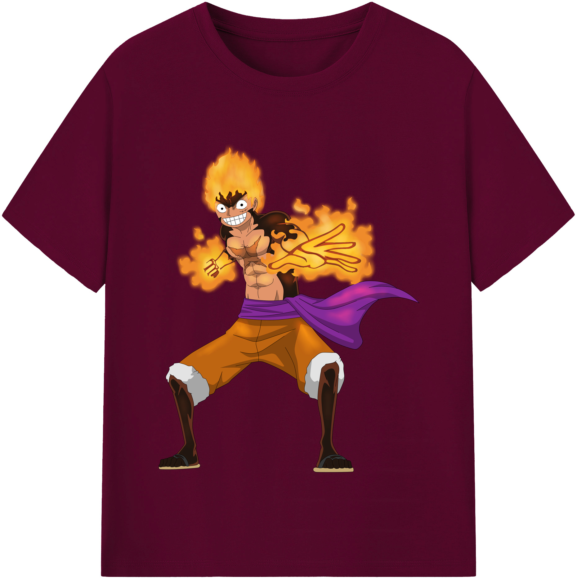 ワンピース モンキー・D・ルフィ ONE PIECE Monkey D. Luffy レディースカジュアルプリントTシャツ（綿100％）